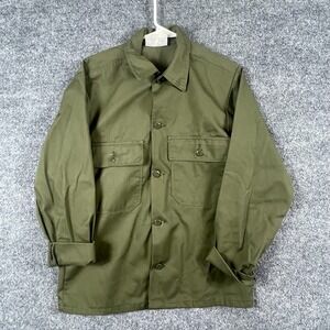VTG Resilio Sport Shirt Mens Small‎ Green Button Up Military Army Combat USA 80s
